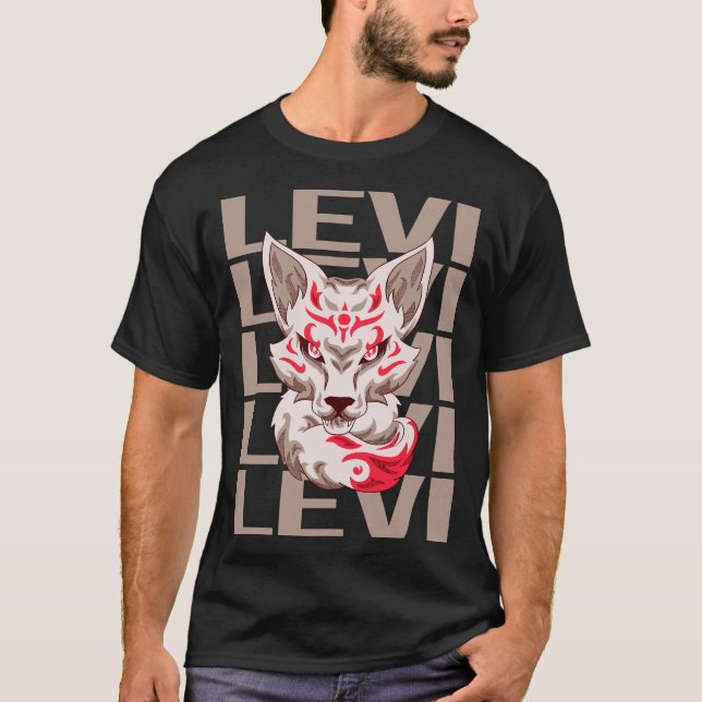 Camiseta Cara de Zorro - Nombre Levi (Anverso)