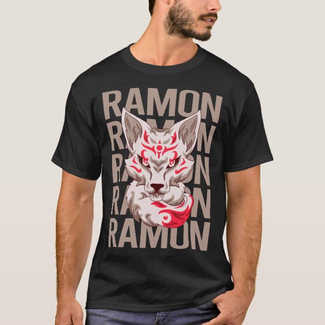 Camiseta Cara de Zorro - Nombre Ramon (Anverso)