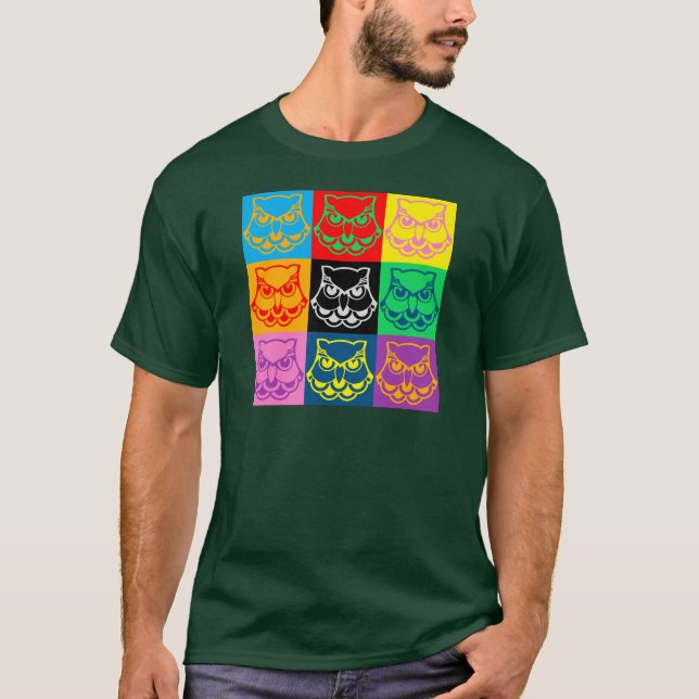 Camiseta Cara del búho del arte pop (Anverso)