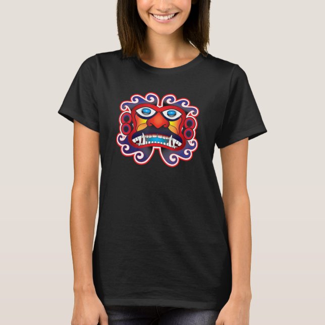 Camiseta Cara del Dios Solar Azteca Maya (Anverso)