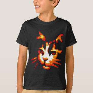 Camiseta Cara del gato de Halloween que brilla intensamente