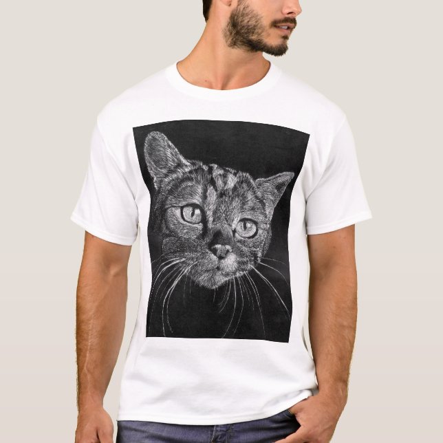 Camiseta Cara del gato mi dibujo de la High School (Anverso)