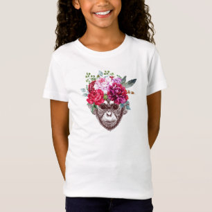 Camiseta Cara del mono de la flor