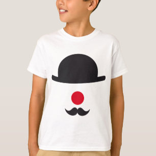 Camiseta cara del payaso con el gorra, la nariz roja y el