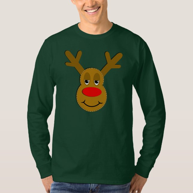 Camiseta Cara del reno del navidad (Anverso)