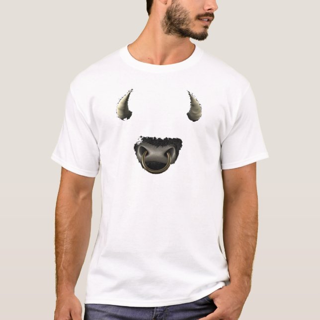Camiseta cara del toro llena (Anverso)