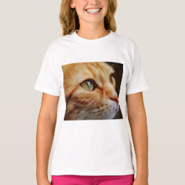 Camiseta Cara determinada de un gato jengibre