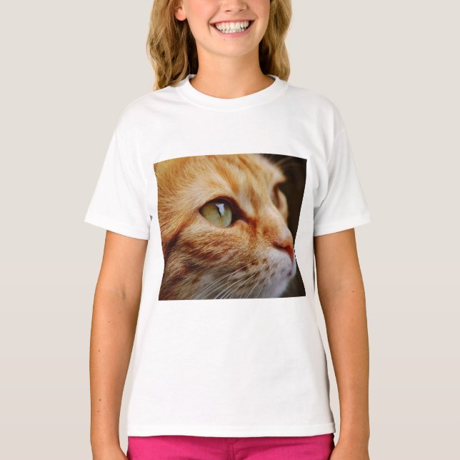 Camiseta Cara determinada de un gato jengibre (Anverso)