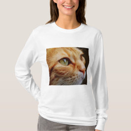 Camiseta Cara determinada de un gato jengibre