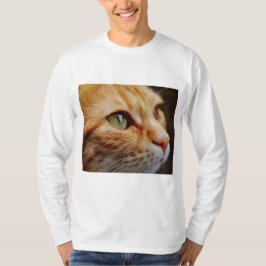 Camiseta Cara determinada de un gato jengibre