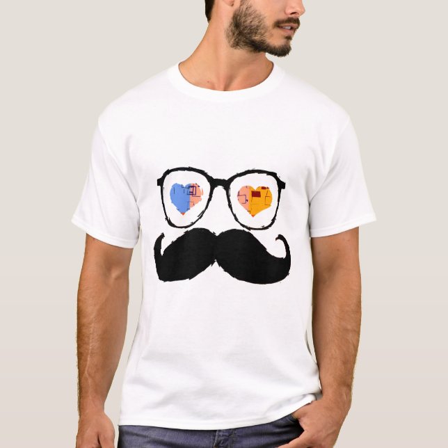Camiseta Cara divertida con bigote 3 (Anverso)
