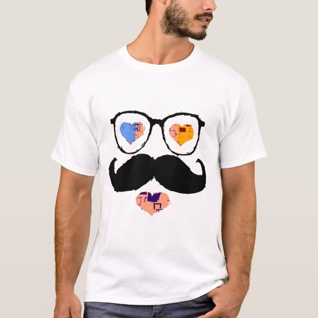 Camiseta Cara divertida con el bigote 2 (Anverso)