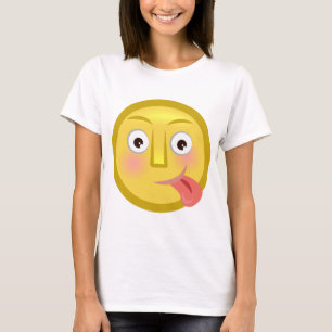 Camiseta Cara divertida con la lengua fuera Emoji