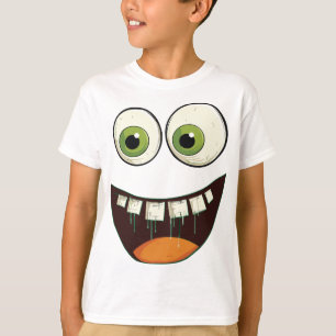 Camiseta Cara divertida con ojos verdes y Google sorprendid
