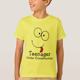 Camiseta Cara divertida de adolescente en construcción