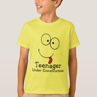 Camiseta Cara divertida de adolescente en construcción