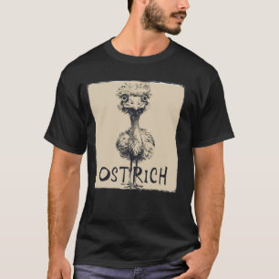 Camiseta Cara divertida de avestruz para adultos y niños