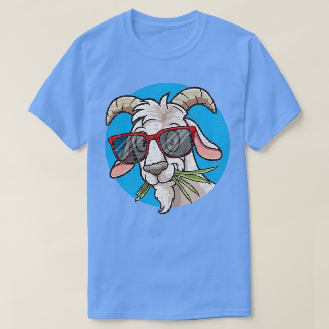 Camiseta Cara divertida de cabra con gafas de sol (Diseño del anverso)