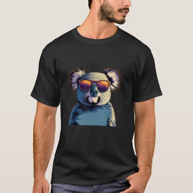 Camiseta Cara Divertida de Koala con Gafas de Sol para Niño (Anverso)