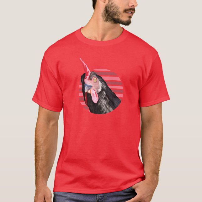 Camiseta Cara divertida de pollo (Anverso)