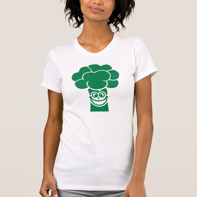 Camiseta Cara divertida del bróculi (Anverso)