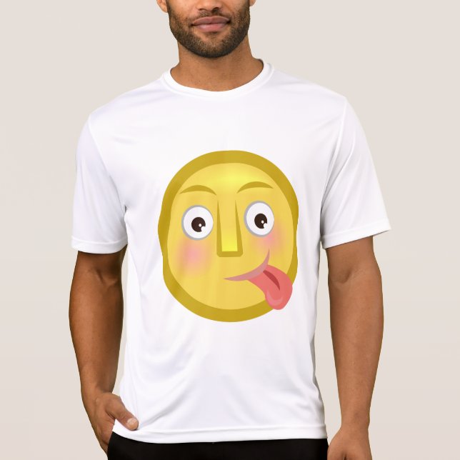 Camiseta Cara Divertida Emoji Lengua Fuera (Anverso)