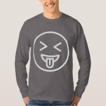 Cara divertida hombres manga larga gris