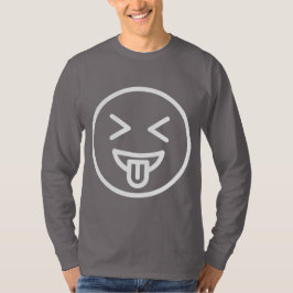 Camiseta Cara divertida hombres manga larga gris
