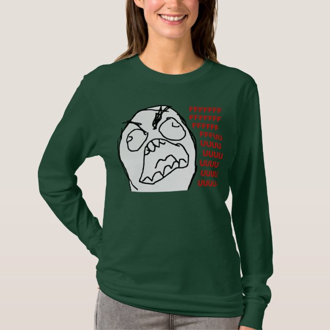 Camiseta Cara enojada Meme de la rabia de Fuu Fuuu del (Anverso)