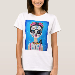 Camiseta Cara esquelética con el pájaro