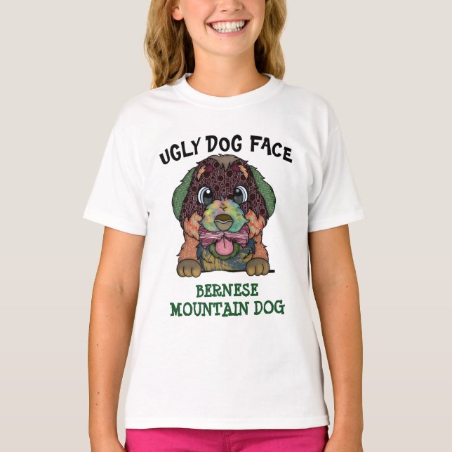 Camiseta Cara fea de perro de montaña único de Bernese (Anverso)