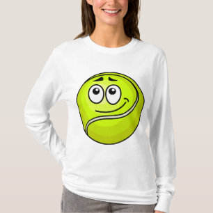 Camiseta Cara Feliz de Emoji de Pelota de Tenis de Dibujos 