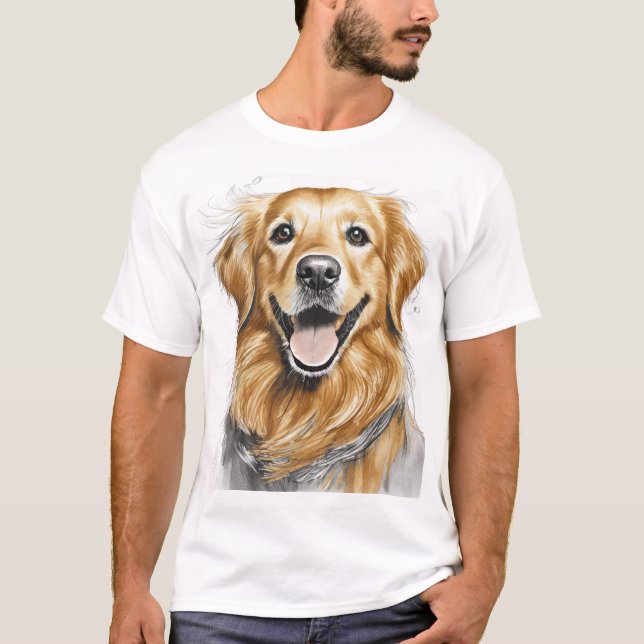 Camiseta Cara Feliz de Golden Retriever (Anverso)