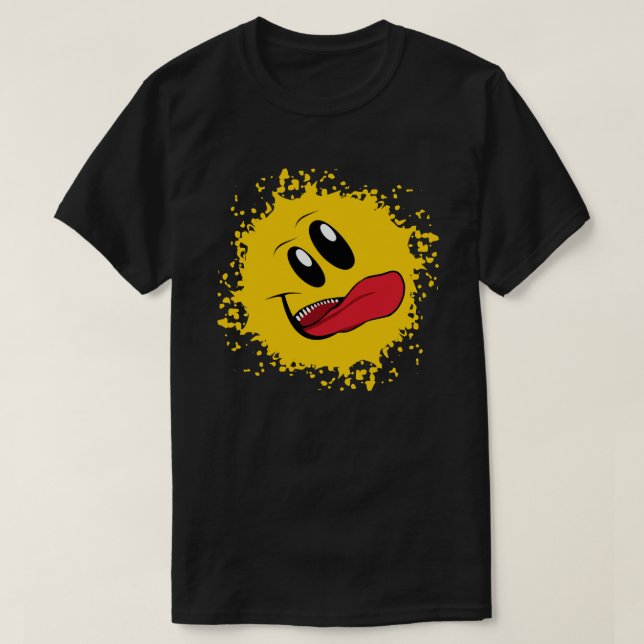 Camiseta Cara feliz de la boca ancha (Diseño del anverso)