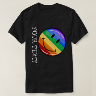 Camiseta Cara feliz del orgullo divertido del arco iris