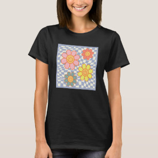 Camiseta Cara Feliz Hippie Cuadrada Flor De Margarita Groov