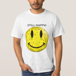 CAMISETA CARA FELIZ VIEJA. VIEJO PERO AÚN FELIZ