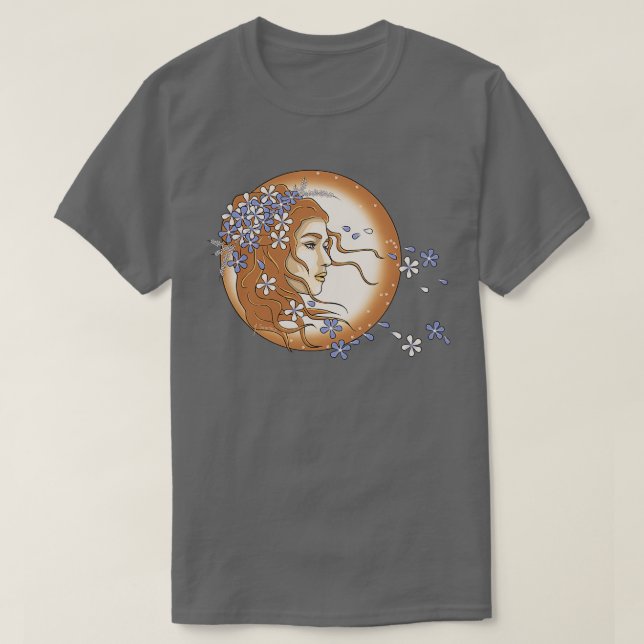 CAMISETA CARA FEMENINA CON FLORES (Diseño del anverso)