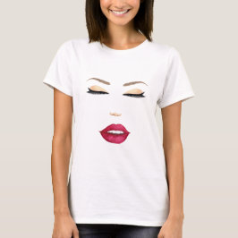 Camiseta Cara femenina estilizada de la acuarela con los