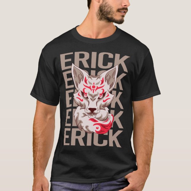 Camiseta Cara Fox - Nombre Erick (Anverso)