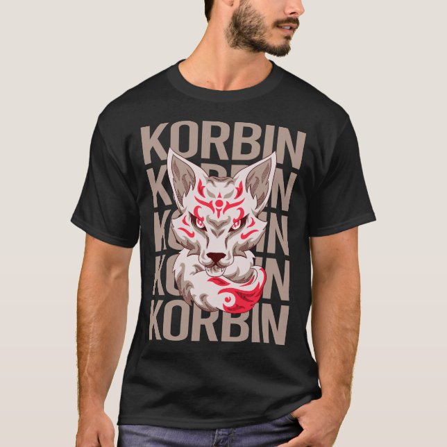 Camiseta Cara Fox - Nombre Korbin (Anverso)