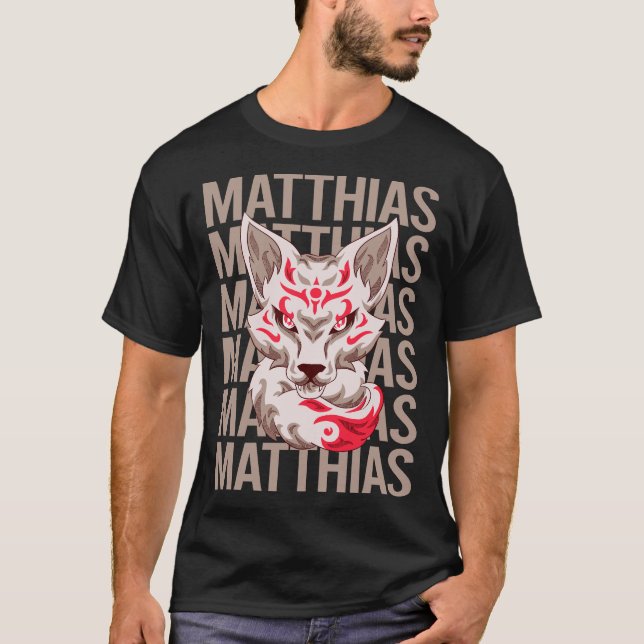Camiseta Cara Fox - Nombre Matthias (Anverso)