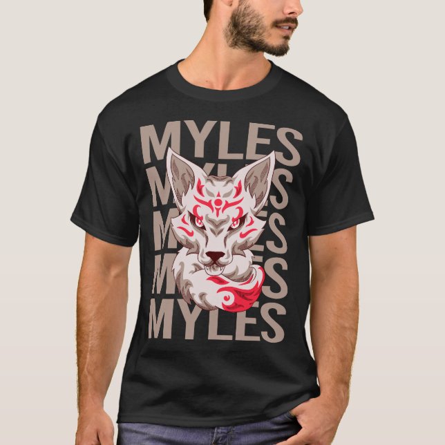 Camiseta Cara Fox - Nombre Myles (Anverso)