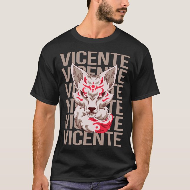 Camiseta Cara Fox - Nombre Vicente (Anverso)