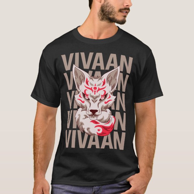 Camiseta Cara Fox - Nombre Vivaan (Anverso)