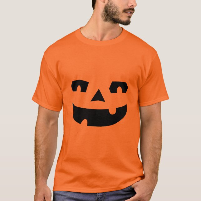 Camiseta Cara Halloween de la calabaza de la linterna de (Anverso)