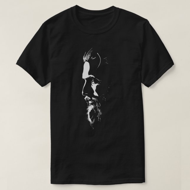 Camiseta Cara impresionante y misteriosa del hombre con la (Diseño del anverso)