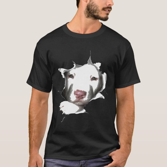 Camiseta Cara interior de Pitbull blanco - Nuevo (Anverso)