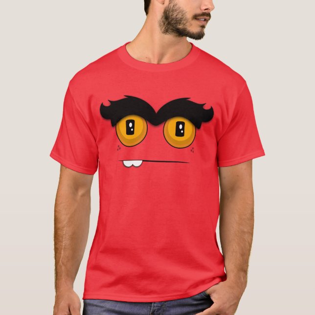 Camiseta Cara linda y divertida del monstruo de Unibrow del (Anverso)