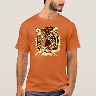 Camiseta Cara Majestuosa de Tigre Arte Detallado de Vida Si